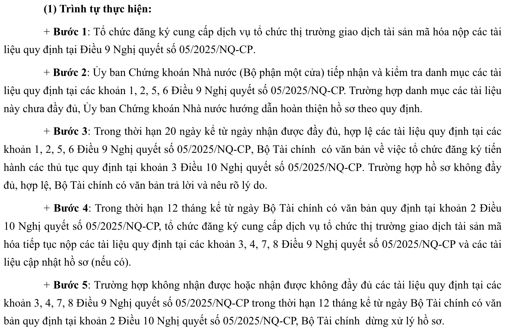 Quy định thủ tục “Cấp Giấy phép cung cấp dịch vụ tổ chức thị trường giao dịch tài sản mã hóa”.